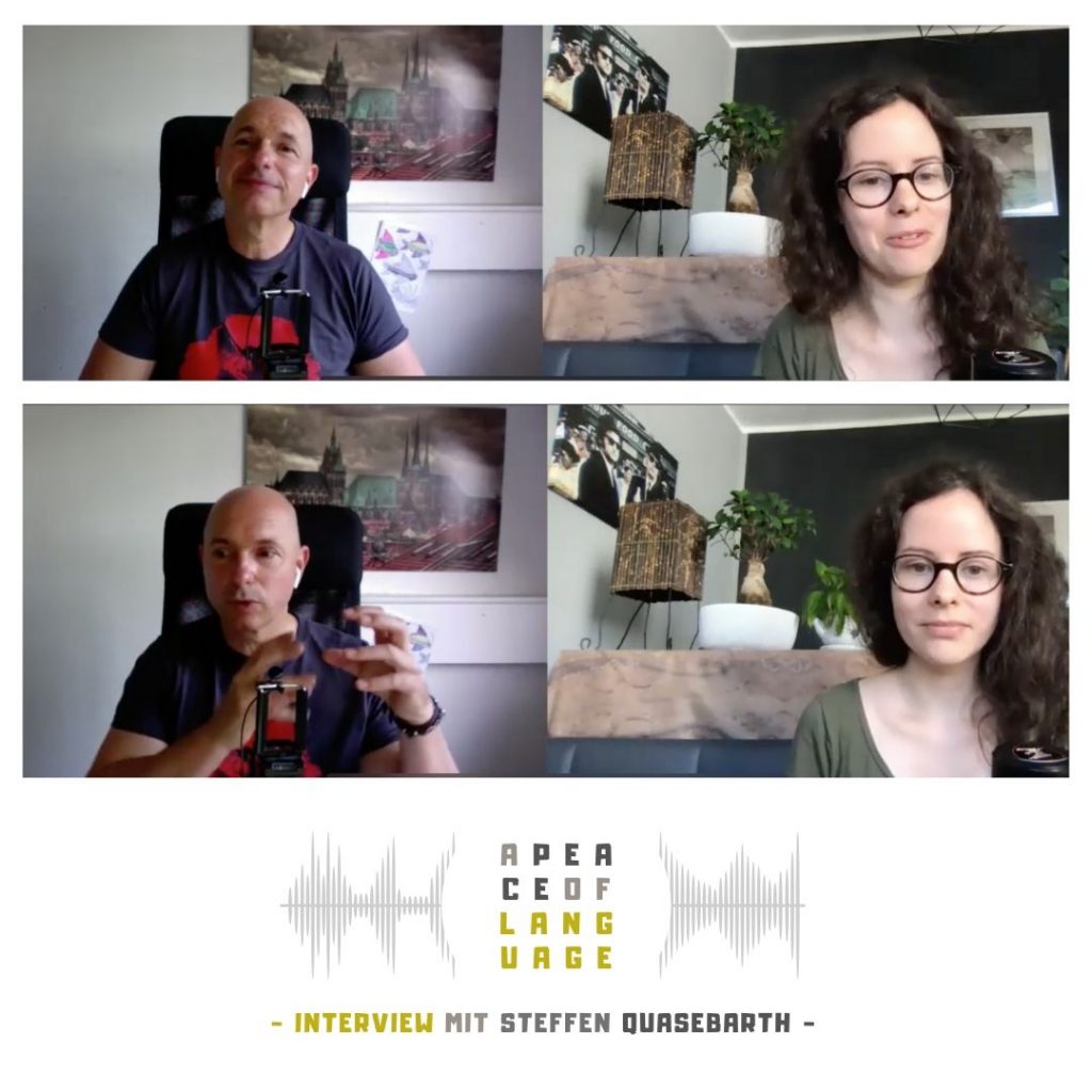 Alina Sauer im Interview mit Steffen Quasebarth, Trainer für Gewaltfreie Kommunikation, und Alina Sauer für den Podcast A Peace of Language